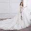 Schöne Weiß Übergröße Brautkleider / Hochzeitskleider 2019 A Linie Tülle Applikationen Rückenfreies Strass Bandeau Kapelle-Schleppe Hochzeit