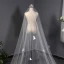 Moderne / Mode Blanche Dentelle 3D Voile De Mariée Fait main Chiffon Chapel Train Dentelle Mariage Accessorize 2019