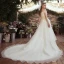 Chic / Beautiful White Wedding Dresses 2020 A-Line / Princess Off-The-Shoulder Appliques Backless Embroidered Flower Chapel Train Wedding