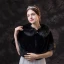 Klassisk Eleganta Svarta sjal 2020 Mocka Polyester Sjalar Hög Hals Axlar Brud Afton Bal Vinter Tillbehör