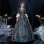 Vintage / Retro Medieval Gothic Multi-Colors Ball Gown Prom Dresses 2021 Square Neckline Long Sleeve Floor-Length / Long 3D Lace Printing Cosplay Evening Party Prom Formal Dresses