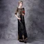 Vintage / Retro Black Evening Dresses  2021 A-Line / Princess 1/2 Sleeves Square Neckline Floor-Length / Long Beading Sequins Appliques Tulle Evening Party Formal Dresses
