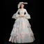 Vintage / Retro Medieval Sky Blue Ball Gown Prom Dresses Long Sleeve U-Neck Floor-Length / Long Zipper Up Lace Handmade  Embroidered Cosplay Formal Dresses