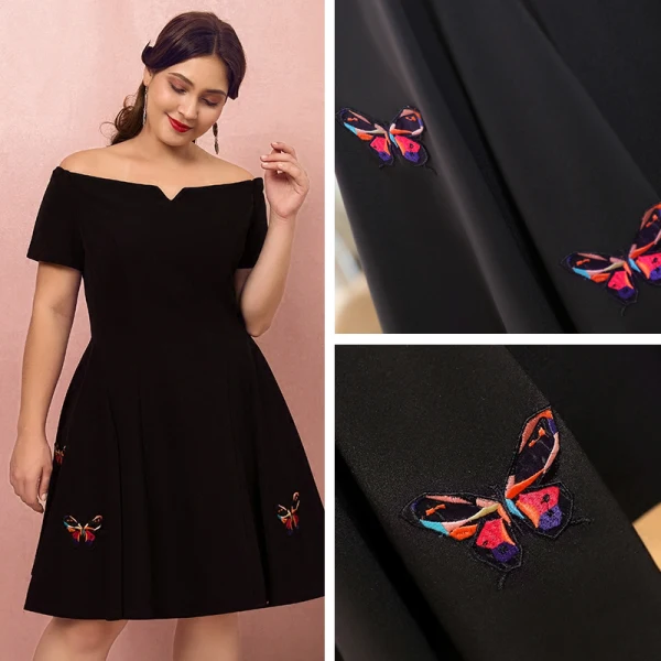 Classic Elegant Black Plus Size Graduation Dresses 2018 A-Line / Princess Butterfly Appliques Strapless Homecoming Formal Dresses