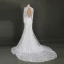 Luxe Ivoire Chapel Train Mariage 2018 Lacer Manches Longues Transparentes Appliques Dos Nu Percé Col Haut Trompette / Sirène Robe De Mariée