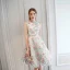 Chic / Beautiful Pearl Pink Graduation Dresses 2017 A-Line / Princess Lace Sleeveless U-Neck Appliques Backless Handmade  Homecoming Formal Dresses
