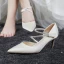 Modest / Simple Champagne Wedding Shoes 2020 Satin Glitter Sequins Cocktail Party Evening Party Womens Shoes