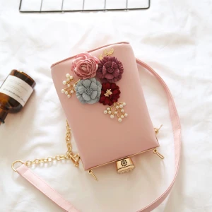 Lovely Romantic Blushing Pink Clutch Bags Beading Flower Pearl Cocktail Party Evening Party Accessories 2019