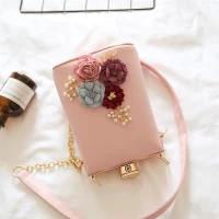 Lovely Romantic Blushing Pink Clutch Bags Beading Flower Pearl Cocktail Party Evening Party Accessories 2019