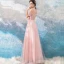 Chic / Beautiful Pearl Pink Evening Dresses  2018 A-Line / Princess Floor-Length / Long Tulle Lace Appliques Backless Beading Strapless Evening Party Formal Dresses