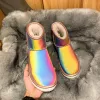 Maravilloso Bling Bling Arco iris Multi-Colors Botas De Nieve 2020 De lana Láser Charol Cuero Exterior / Jardín Casual Botas de mujer