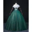Elegant Dark Green Beading Pearl Sequins Prom Dresses 2022 Ball Gown Off-The-Shoulder Sleeveless Backless Rhinestone Floor-Length / Long Formal Dresses