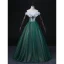 Elegant Dark Green Beading Pearl Sequins Prom Dresses 2022 Ball Gown Off-The-Shoulder Sleeveless Backless Rhinestone Floor-Length / Long Formal Dresses