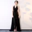 Sexy Schwarz Chiffon Durchsichtige Abendkleider 2018 A Linie Neckholder Ärmellos Stoffgürtel Sweep / Pinsel Zug Rüschen Rückenfreies Festliche Kleider