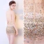 Sexy Champagne Transparentes Robe De Soirée 2018 Bretelles Spaghetti Sans Manches Faux Diamant Paillettes Perlage Courte Dos Nu Robe De Ceremonie