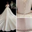 Schöne Ivory / Creme Satin Brautkleider / Hochzeitskleider 2020 A Linie Off Shoulder Kurze Ärmel Rückenfreies Perlenstickerei Stoffgürtel Kapelle-Schleppe
