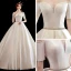Schöne Ivory / Creme Satin Brautkleider / Hochzeitskleider 2020 A Linie Off Shoulder Kurze Ärmel Rückenfreies Perlenstickerei Stoffgürtel Kapelle-Schleppe