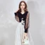 Affordable Black Evening Dresses  2020 A-Line / Princess V-Neck Puffy Long Sleeve Lace Appliques Spotted Tulle Floor-Length / Long Ruffle Backless Formal Dresses