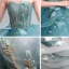 High-end Jade Green Prom Dresses 2020 Ball Gown Sweetheart Sleeveless Appliques Lace Beading Sweep Train Ruffle Backless Formal Dresses