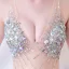 Sexy Champagne Transparentes Robe De Soirée 2018 Trompette / Sirène V-Cou Sans Manches Faux Diamant Paillettes Train De Balayage Dos Nu Robe De Ceremonie