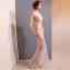 Sexy Rougissant Rose Transparentes Robe De Soirée 2018 Trompette / Sirène V-Cou Sans Manches Perlage Gland Appliques Fleur Faux Diamant Paillettes Train De Balayage Dos Nu Robe De Ceremonie