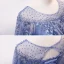 Élégant Océan Bleu Transparentes Robe De Soirée 2020 Princesse Encolure Dégagée Sans Manches Glitter Tulle Faux Diamant Perlage Paillettes Longue Volants Dos Nu