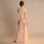 Sexy Champagne Transparentes Robe De Soirée 2018 Trompette / Sirène épaules Sans Manches Faux Diamant Perlage Longue Volants Dos Nu Robe De Ceremonie