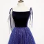 Chic / Beautiful Royal Blue Suede Evening Dresses  2020 A-Line / Princess Spaghetti Straps Sleeveless Glitter Tulle Floor-Length / Long Ruffle Backless Formal Dresses