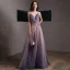 Sexy Rougissant Rose Robe De Soirée 2020 Princesse Bretelles Spaghetti Col v profond Sans Manches Glitter Tulle Appliques En Dentelle Perlage Longue Volants Dos Nu Robe De Ceremonie