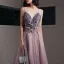 Sexy Rougissant Rose Robe De Soirée 2020 Princesse Bretelles Spaghetti Col v profond Sans Manches Glitter Tulle Appliques En Dentelle Perlage Longue Volants Dos Nu Robe De Ceremonie