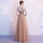 Elegant Champagne Gold Evening Dresses  2020 A-Line / Princess Spaghetti Straps Sleeveless Beading Floor-Length / Long Ruffle Backless Formal Dresses