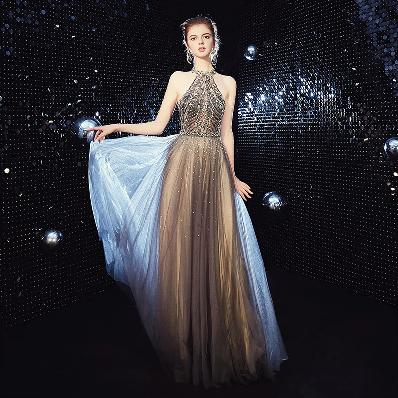 illusion evening dresses Long Chiffon Lace Illusion Formal Prom Dress