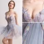 Sexy Bleu Ciel Transparentes Été Robe De Fete 2018 Princesse Sans Manches Bretelles Spaghetti Appliques En Dentelle Perlage Courte Volants Dos Nu Robe De Ceremonie