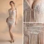 Sexy Ivoire Transparentes Robe De Fete 2018 Princesse Sans Manches Bretelles Spaghetti Appliques Paillettes Perlage Gland Courte Dos Nu Robe De Ceremonie