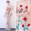 Sexy Champagne See-through Evening Dresses  2018 Trumpet / Mermaid Scoop Neck Sleeveless Appliques Embroidered Rhinestone Floor-Length / Long Formal Dresses