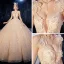 Elegant Champagne Wedding Dresses 2020 Ball Gown Flower Spaghetti Straps Deep V-Neck Sleeveless Backless Glitter Tulle Appliques Lace Sequins Beading Cathedral Train Ruffle