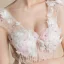 Sexy Ivory See-through Evening Dresses  2018 Trumpet / Mermaid V-Neck Sleeveless Appliques Flower Beading Pearl Tassel Sweep Train Backless Formal Dresses