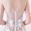 Sexy Ivoire Transparentes Robe De Soirée 2018 Trompette / Sirène V-Cou Sans Manches Appliques Fleur Faux Diamant Longue Volants Dos Nu Robe De Ceremonie