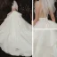 Luxury / Gorgeous Champagne See-through Wedding Dresses 2020 Ball Gown High Neck Sleeveless Backless Appliques Lace Beading Royal Train Ruffle