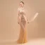 Sexy Champagne Transparentes Robe De Soirée 2018 Trompette / Sirène Encolure Dégagée Sans Manches Perlage Gland Train De Balayage Volants Dos Nu Robe De Ceremonie