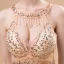 Sexy Champagne Transparentes Robe De Soirée 2018 Trompette / Sirène Encolure Dégagée Sans Manches Perlage Gland Train De Balayage Volants Dos Nu Robe De Ceremonie