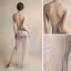 Sexy Ivoire Transparentes Robe De Soirée 2018 Gaine / Ajustement Col Haut Sans Manches Appliques En Dentelle Faux Diamant Fendue devant Longue Dos Nu Robe De Ceremonie