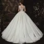 Luxus / Herrlich Ivory / Creme Garten / Im Freien Brautkleider / Hochzeitskleider 2020 A Linie Durchsichtige Rundhalsausschnitt Kurze Ärmel Rückenfreies Glanz Tülle Pailletten Perlenstickerei Sweep / Pinsel Zug Rüschen