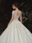 Luxus / Herrlich Ivory / Creme Garten / Im Freien Brautkleider / Hochzeitskleider 2020 A Linie Durchsichtige Rundhalsausschnitt Kurze Ärmel Rückenfreies Glanz Tülle Pailletten Perlenstickerei Sweep / Pinsel Zug Rüschen