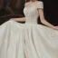 Luxus / Herrlich Ivory / Creme Garten / Im Freien Brautkleider / Hochzeitskleider 2020 A Linie Durchsichtige Rundhalsausschnitt Kurze Ärmel Rückenfreies Glanz Tülle Pailletten Perlenstickerei Sweep / Pinsel Zug Rüschen