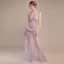 Sexy Lavande Transparentes Robe De Soirée 2018 Trompette / Sirène Sans Manches Bretelles Spaghetti Faux Diamant Perlage Paillettes Longue Volants Dos Nu Robe De Ceremonie