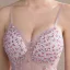 Sexy Lavande Transparentes Robe De Soirée 2018 Trompette / Sirène Sans Manches Bretelles Spaghetti Faux Diamant Perlage Paillettes Longue Volants Dos Nu Robe De Ceremonie