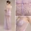 Sexy Lavande Transparentes Robe De Soirée 2018 Trompette / Sirène Sans Manches Bretelles Spaghetti Faux Diamant Perlage Paillettes Longue Volants Dos Nu Robe De Ceremonie