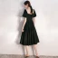 Fashion Black Suede Homecoming Graduation Dresses 2020 A-Line / Princess Square Neckline Puffy Short Sleeve Tea-length Ruffle Backless Formal Dresses