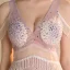 Sexy Lavande Transparentes Robe De Soirée 2018 Trompette / Sirène V-Cou Sans Manches Faux Diamant Perlage Gland Longue Volants Dos Nu Robe De Ceremonie